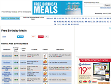 Tablet Screenshot of freebirthdaymeals.org